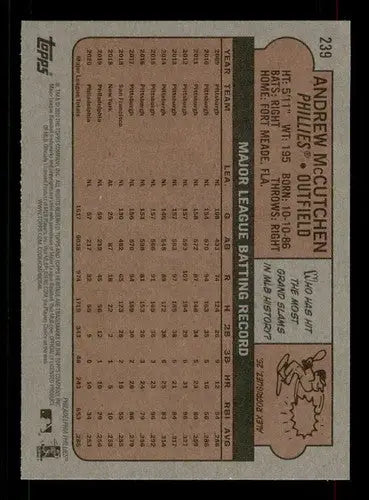 2021 Topps Heritage #239 Andrew McCutchen NM-MT Phillies - Baseball Card Single