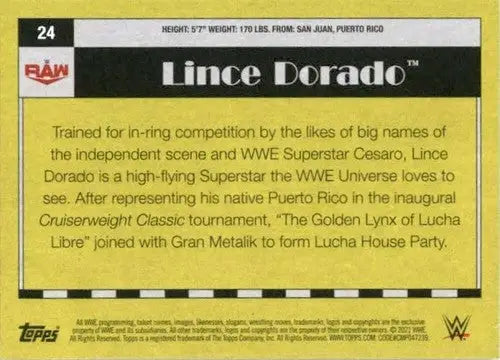 Lince Dorado wrestling card from 2021 Topps Heritage with original gloss by Simply Sandoval