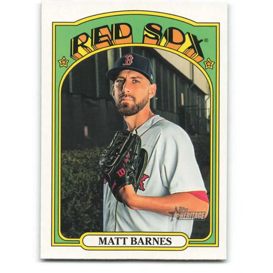 2021 Topps Heritage #255 Matt Barnes NM-MT Boston Red Sox Baseball Card - Baseball Card Single