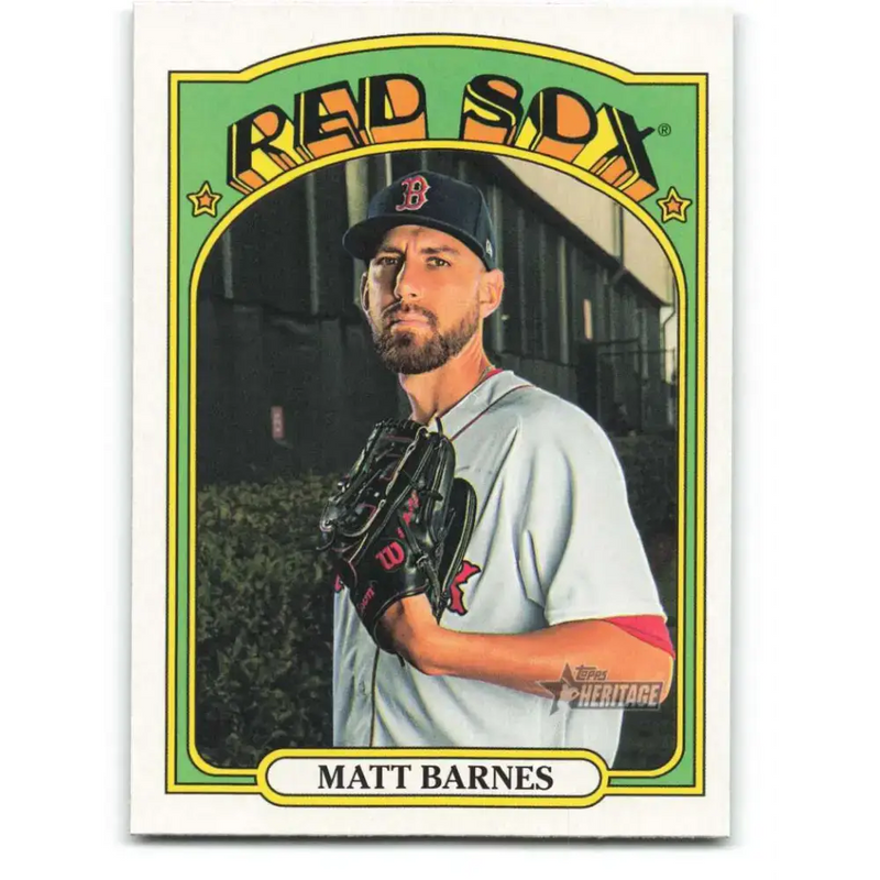 2021 Topps Heritage #255 Matt Barnes NM-MT Boston Red Sox Baseball Card - Baseball Card Single