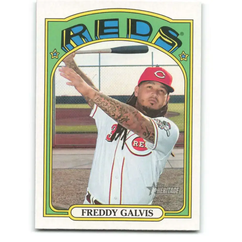 2021 Topps Heritage #283 Freddy Galvis NM-MT Cincinnati Reds Baseball Card - Baseball Card Single