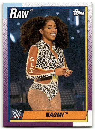 Naomi wrestling card from 2021 Topps Heritage #29 with original gloss, great for cards typically sell