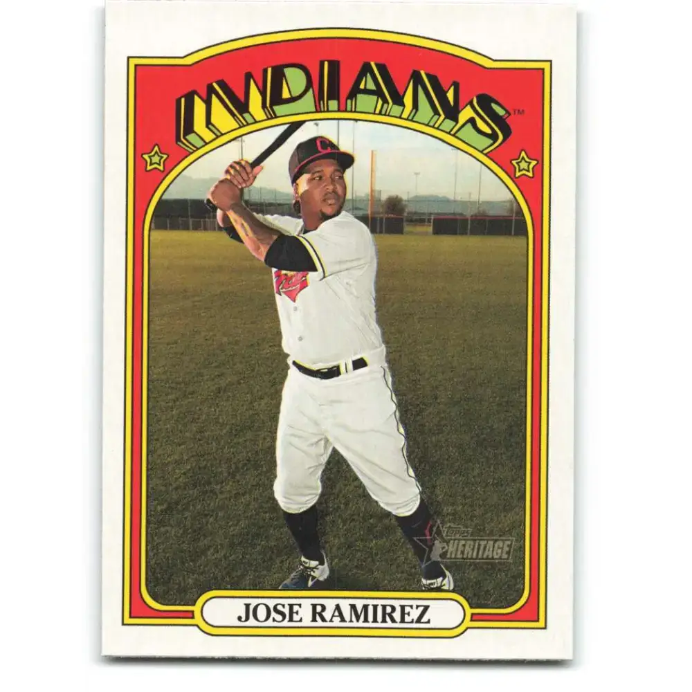 2021 Topps Heritage #297 Jose Ramirez NM-MT Cleveland Indians Baseball Card - Baseball Card Single