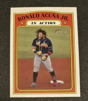 2021 Topps Heritage #300 Ronald Acuña Jr. - Baseball Card Single