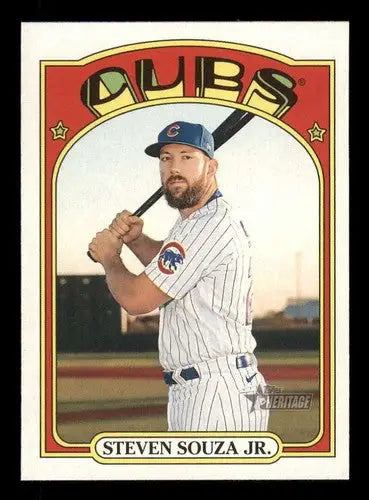 Baseball card featuring Steven Souza Jr from 2021 Topps Heritage with original gloss
