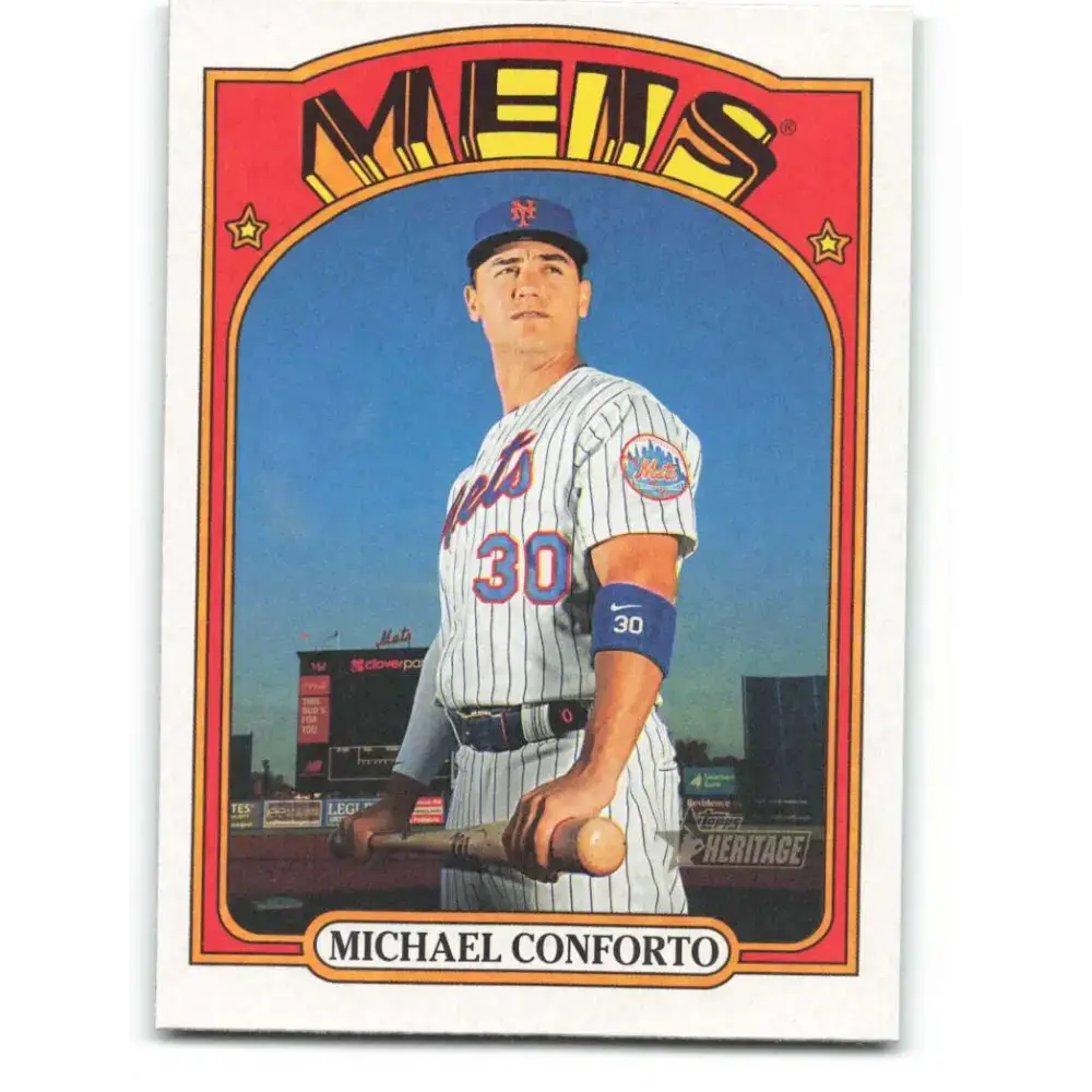 2021 Topps Heritage #335 Michael Conforto NM-MT New York Mets Baseball Card - Baseball Card Single