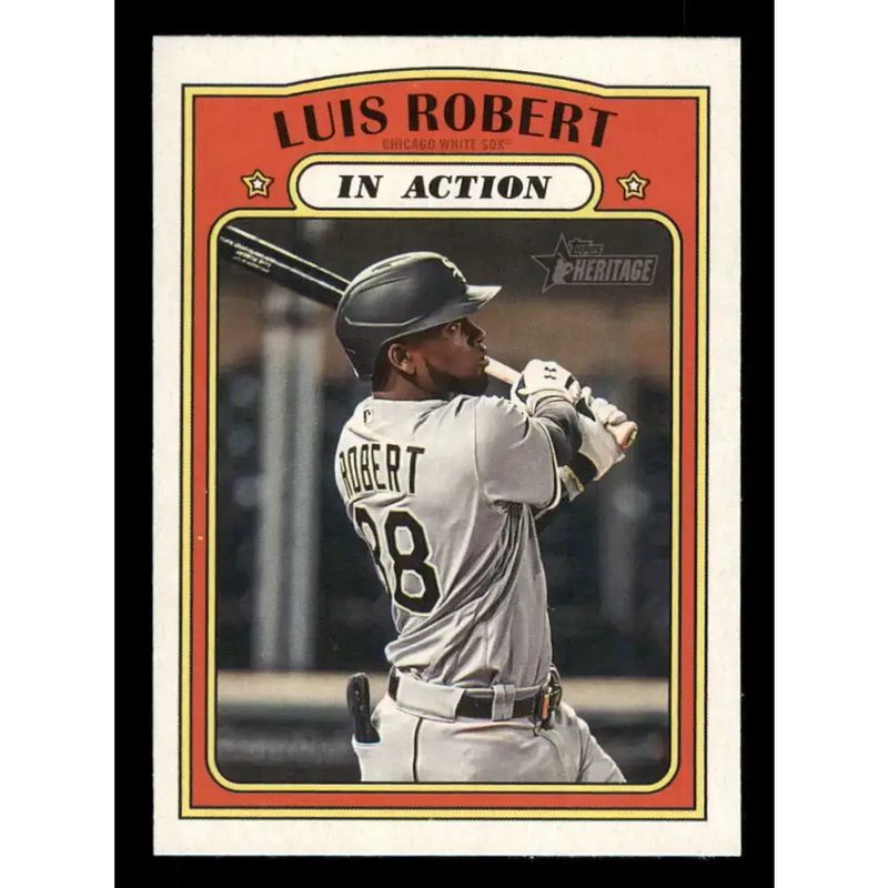 2021 Topps Heritage #34 Luis Robert NM-MT Chicago White Sox Baseball Card - Baseball Card Single