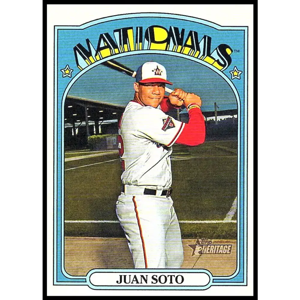 2021 Topps Heritage #35 Juan Soto NM-MT Washington Nationals Baseball Card - Baseball Card Single
