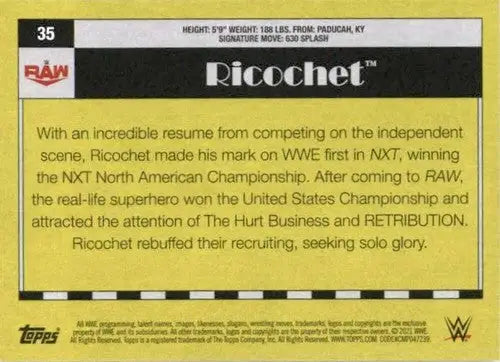 2021 Topps Heritage Ricochet wrestling card with original gloss displayed in Simply Sandoval collection