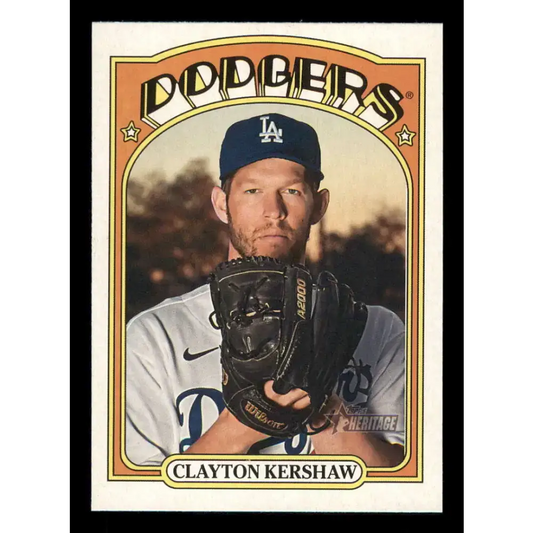 2021 Topps Heritage #37 Clayton Kershaw NM-MT Los Angeles Dodgers Baseball Card - Baseball Card Single