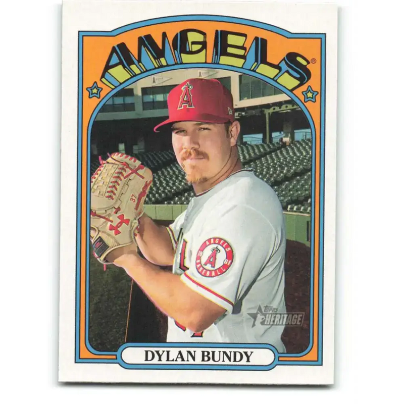 2021 Topps Heritage #370 Dylan Bundy NM-MT RC Rookie Los Angeles Angels Baseball Card - Baseball Card Single