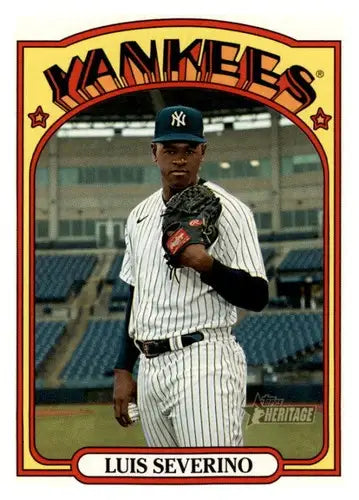 2021 Topps Heritage Luis Severino baseball card with original gloss, New York Yankees