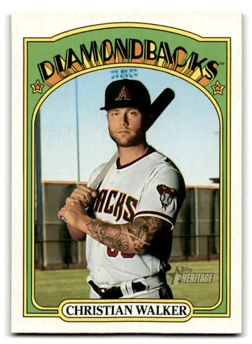 Christian Walker baseball card from 2021 Topps Heritage with original gloss NM near mint