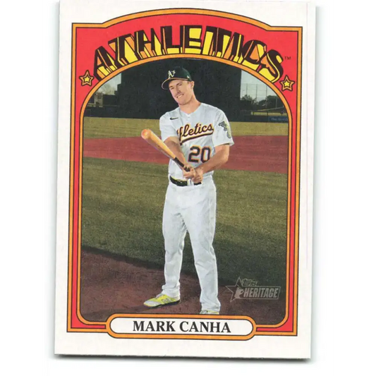 2021 Topps Heritage #392 Mark Canha NM-MT RC Rookie Oakland Athletics Baseball Card - Baseball Card Single