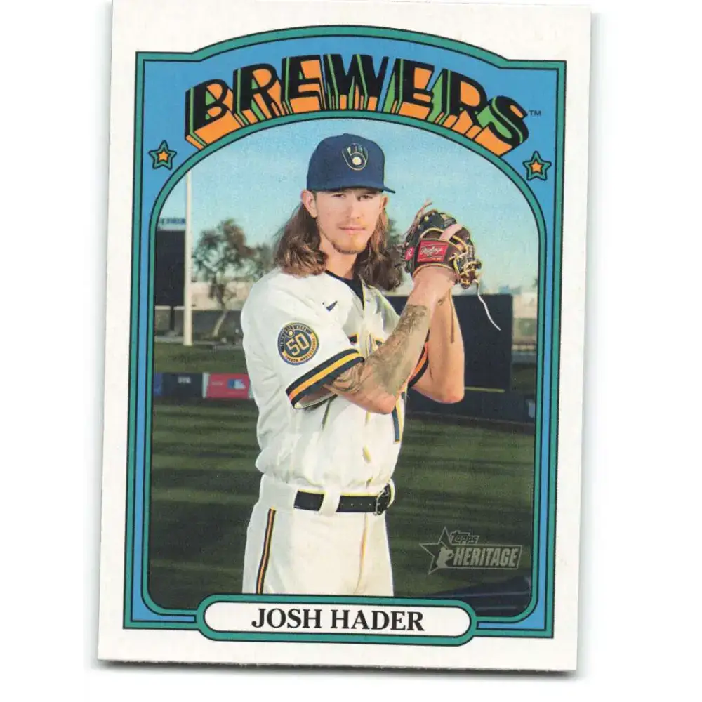 2021 Topps Heritage #395 Josh Hader NM-MT Milwaukee Brewers Baseball Card - Baseball Card Single