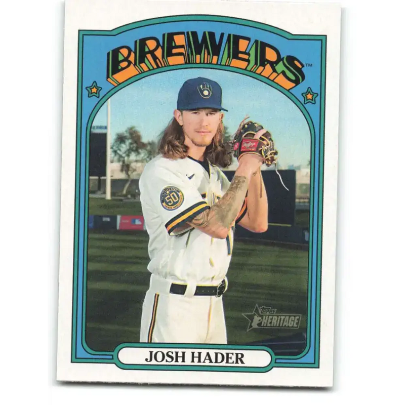 2021 Topps Heritage #395 Josh Hader NM-MT Milwaukee Brewers Baseball Card - Baseball Card Single