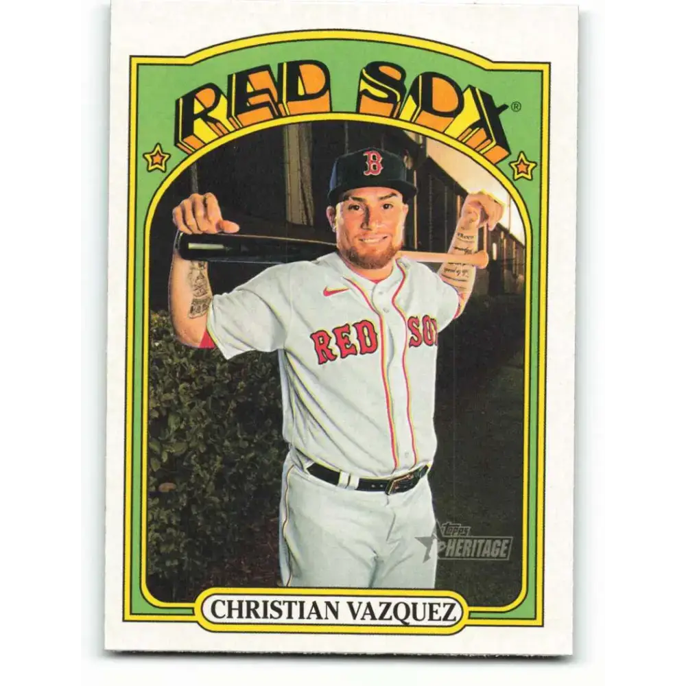 2021 Topps Heritage #412 Christian Vazquez NM-MT SP Boston Red Sox Baseball Card - Baseball Card Single