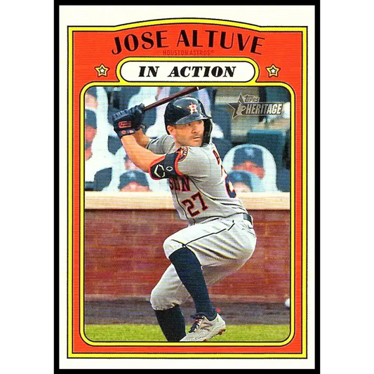 2021 Topps Heritage #44 Jose Altuve NM-MT Houston Astros Baseball Card - Baseball Card Single