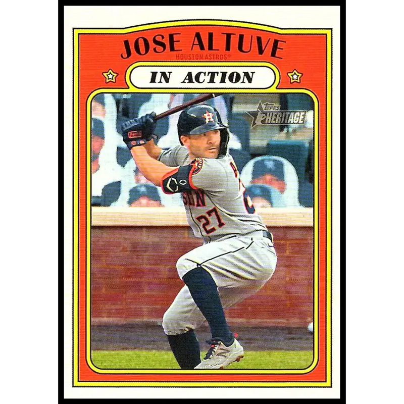 2021 Topps Heritage #44 Jose Altuve NM-MT Houston Astros Baseball Card - Baseball Card Single