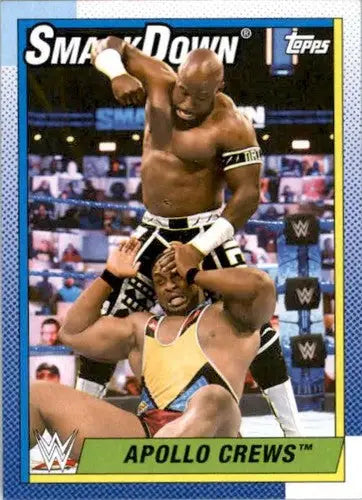 Wrestling trading card from 2021 Topps Heritage featuring Apollo Crews with original gloss