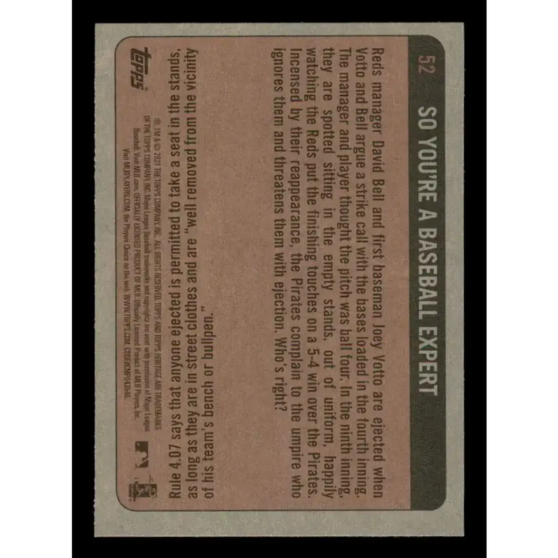 2021 Topps Heritage #52 Javier Baez NM-MT Chicago Cubs Baseball Card - Baseball Card Single