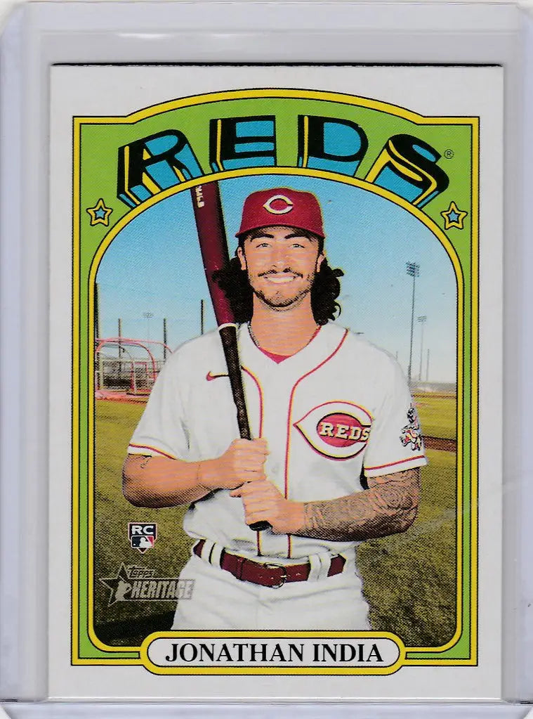 Baseball card of Jonathan India from the Cincinnati Reds Topps Heritage collection