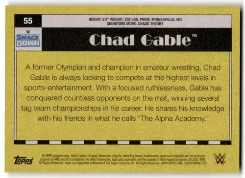 2021 Topps Heritage Chad Gable wrestling card with original gloss Simply Sandoval NM-MT