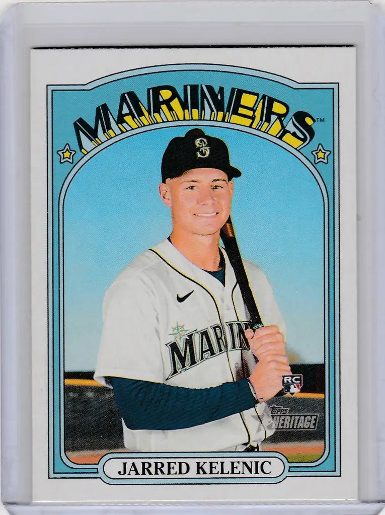 Baseball card of Jarred Kelenic from the Seattle Mariners 2021 Topps Heritage #584