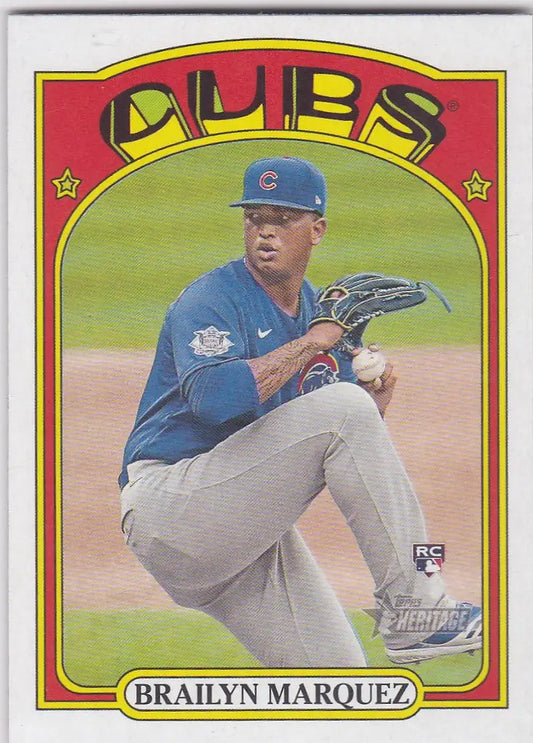 2021 Topps Heritage #598 Brailyn Marquez RC Chicago Cubs - Baseball Card Single