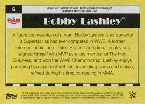 2021 Topps Heritage #6 Bobby Lashley NM-MT - UFC/MMA Card Single