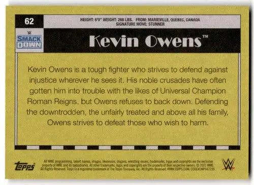 2021 Topps Heritage #62 Kevin Owens NM-MT - Baseball Card Single