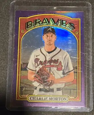 2021 Topps Heritage #680 Charlie Morton Chrome Purple Refractor - Baseball Card Single