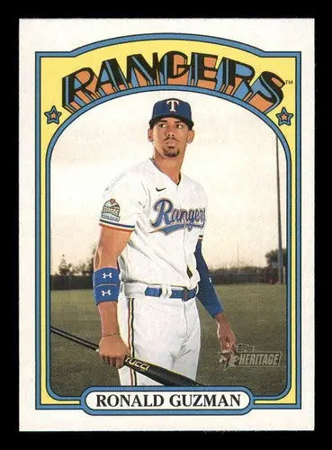 2021 Topps Heritage #73 Ronald Guzman NM-MT Rangers - Baseball Card Single