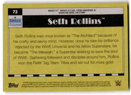 2021 Topps Heritage #73 Seth Rollins NM Near Mint - Baseball Card Single