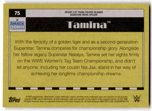 2021 Topps Heritage Tamina wrestling card with original gloss from Simply Sandoval Sports Cards