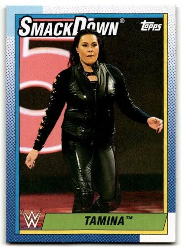 Original gloss 2021 Topps Heritage Tamina wrestling card featuring Simply Sandoval sports cards