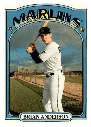 2021 Topps Heritage #78 Brian Anderson NM-MT Marlins - Baseball Card Single