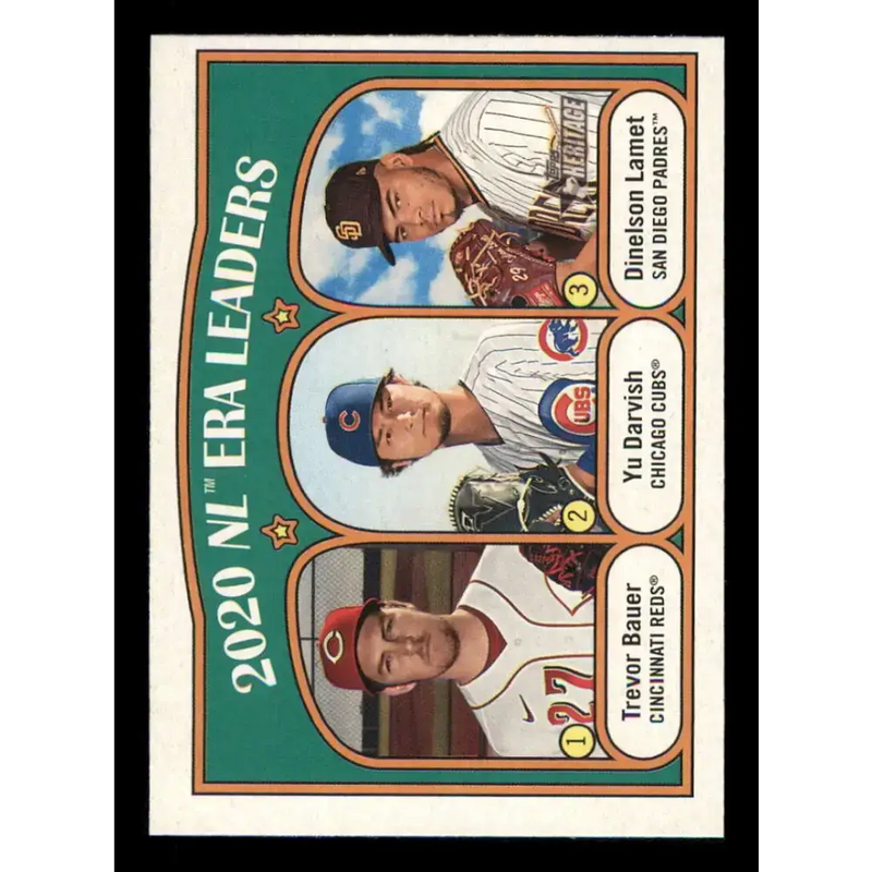 2021 Topps Heritage #91 Dinelson Lamet/Yu Darvish/Trevor Bauer NM-MT San Diego Padres/Chicago Cubs/Cincinnati Reds
