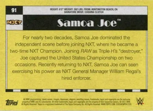 2021 Topps Heritage #91 Samoa Joe NM-MT - Wrestling Card Single