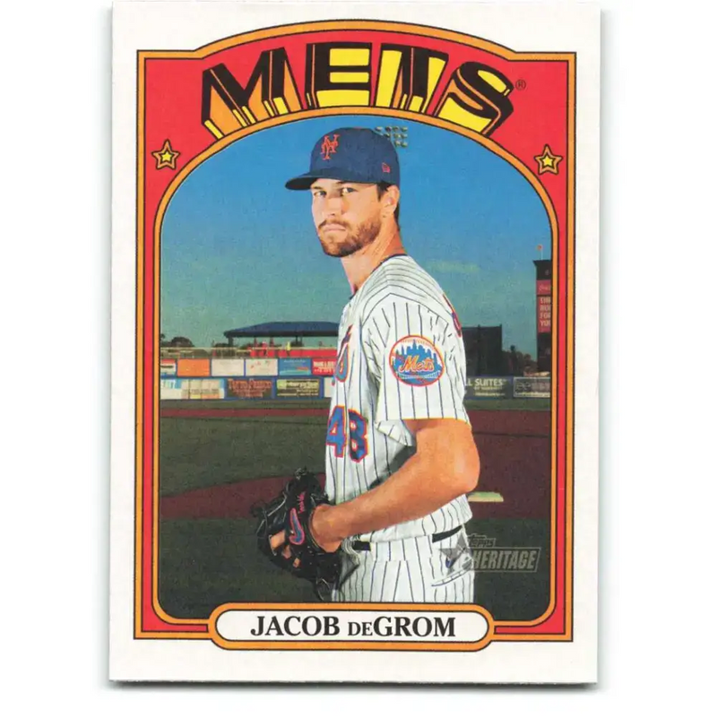 2021 Topps Heritage #99 Jacob deGrom NM-MT New York Mets Baseball Card - Baseball Card Single