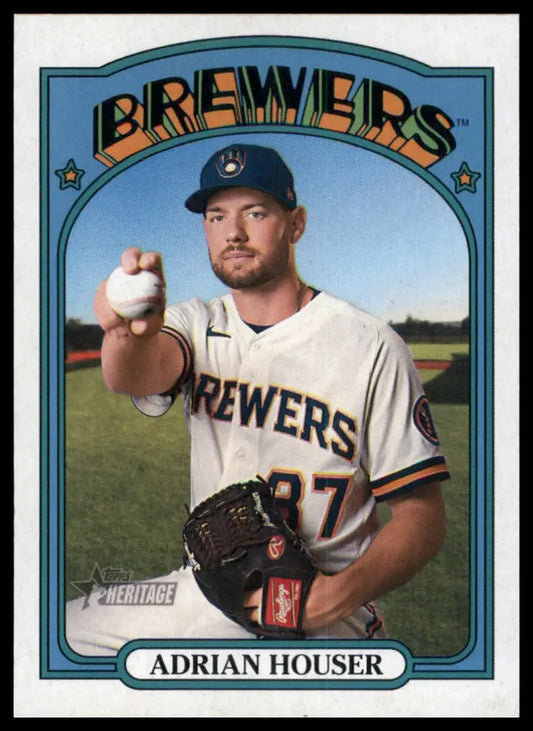 2021 Topps Heritage Adrian Houser 583 Milwaukee Brewers NM