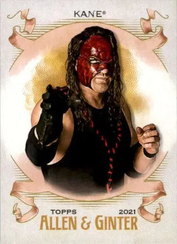 Kane wrestling trading card from 2021 Topps Heritage Allen and Ginter series