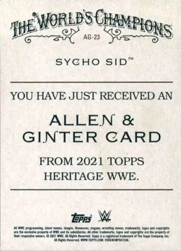 2021 Topps Heritage Allen and Ginter #AG-23 Sycho Sid NM-MT ID:58898 - Baseball Card Single