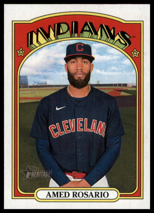 2021 Topps Heritage Amed Rosario 683 Cleveland Indians NM - Baseball Card Single