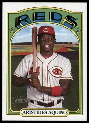 2021 Topps Heritage Aristides Aquino 547 Cincinnati Reds NM - Baseball Card Single