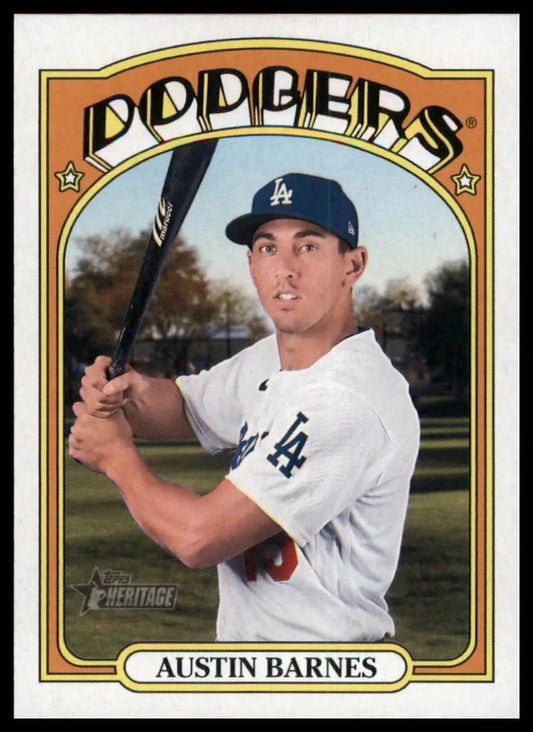 2021 Topps Heritage Austin Barnes 543 Los Angeles Dodgers NM - Baseball Card Single