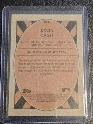 2021 Topps Heritage #AW-6 Kevin Cash Award Winners - Baseball Card Single