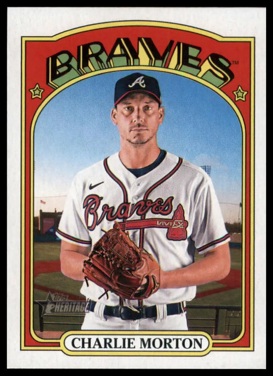 2021 Topps Heritage Charlie Morton 680 Atlanta Braves NM - Baseball Card Single
