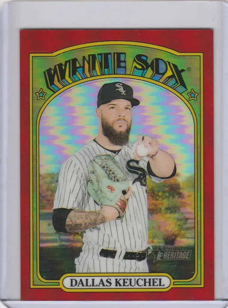 2021 Topps Heritage Chrome Red #80 Dallas Keuchel Chicago White Sox 57/372