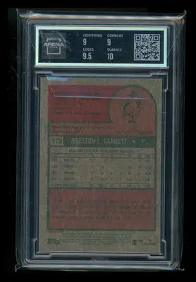 2021 Topps Heritage Chrome Silver Refractor Braxton Garrett #319 314/375 AC 9.5 - Baseball Card Single